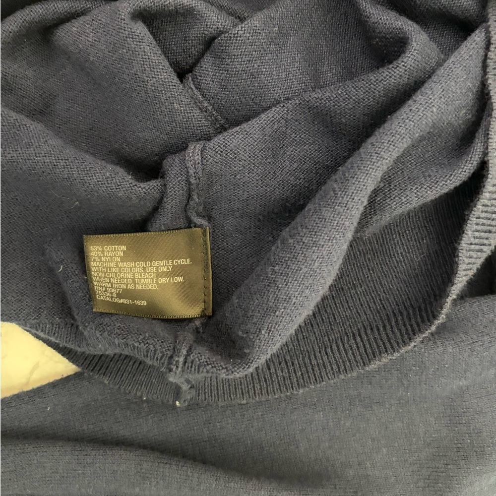 WORTHINGTON Dark Blue Long Sleeve Boat Neck Pullover Womens Top Sz Large Knit - Picture 5 of 5